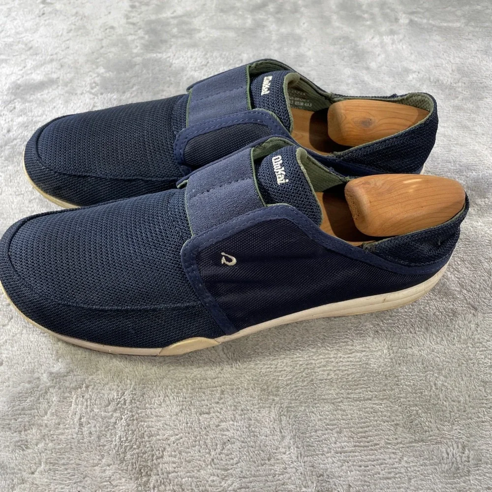 OluKai Nohea Sport Men US 10.5 EUR 43.5 Blue Boat Mesh Slip On Shoes‎